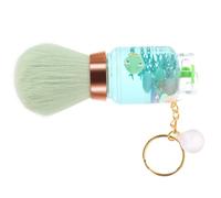 UKCOCO Portable Blush Brush for Cheeks, Light Blue-green Crystal Handle Powder Blush Makeup Brush, Professional Travel Cosmetic Tool for Precise Face Makeup
