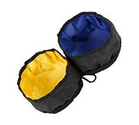 UKCOCO Portable Double Dog Bowls Set Foldable Cats Feeding Bowl for Travel Multi Functional Pet Supplies with Carabiner for Outdoor Adventures Easy to Clean Carry