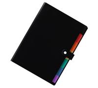 UKCOCO Portable Expanding File Organizer Folder with Snap Closure for A4 Papers and Tickets, Black Pp Accordion Document Organizer Folder for Efficient Work and Office Use
