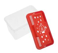 UKCOCO Portable Fish Tank with Handle Medium Red Plastic Aquarium Container for Turtle Hamster and Small Fish Transport and Pet Carrier Box