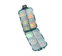 UKCOCO Portable Fishing Accessory Set and Beads 157 Pcs with Hooks, Sinkers in Plastic and Metal, Compact Double Face Folding Storage Box with 10 Separate Cubicles, Easy to Store Mini