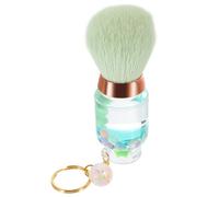 UKCOCO Portable Makeup Powder Brush Blush Brush Travel Size Cosmetic Tool in Light Aqua Green Crystal Handle for On-the-go Cosmetics Application