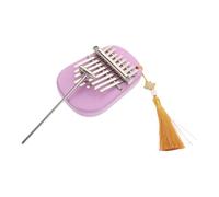 UKCOCO Portable Mini Kalimba Thumb Piano 8 Keys with Purple Oval Wood Body, Compact Finger Piano for Beginners, Travel-friendly Musical Instrument and Adults