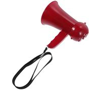UKCOCO Portable Mini Megaphone Handheld Loudspeaker in Red with Hand Strap, Lightweight Plastic Sound Amplifier for Sports, Parties, and Outdoor Events