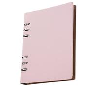 UKCOCO Portable Ring Binder Notebook for Writing Lightweight Refillable Journal for Daily Planning and Meeting Notes Simple Elegant Pink Cover Gift Journal for Business and School Use