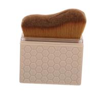 UKCOCO Portable Wave Shaped Soft Bristles Makeup Brush for Foundation and Blush Application Compact Design with Lid for Cleanliness for Go Tanning and Makeup