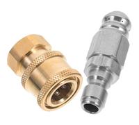 UKCOCO Pressure Washer Adapter Set: 2 Pack 5000 PSI Sewer Jet Nozzle with Quick Connect Coupler - Stainless Steel Drain Jetter & Brass Fittings for 1/4 Inch Female NPT