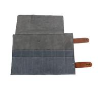 UKCOCO Professional Barber Tools Bag 12 Slots, Pu Leather Hairdressing Scissor and Comb Pouch, Grey Rolling Styling Organizer for Haircut Carrying and Salon Use