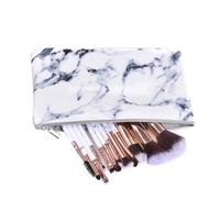 UKCOCO Professional Makeup Brush Set Safe for Washing No Shedding 12pcs with Marble Handles and Nylon Bristles, Synthetic Cosmetics Brushes for Face Powder and Blush for Daily