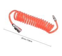 UKCOCO Pu Coiled Air Hose 3m with Spring Steel Reinforced Flexible Air Compressor Tube and Quick Connector for Industrial Pneumatic Tools and Workshop Use