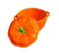 UKCOCO Pumpkin Bowl Ceramic Pumpkin Soup Bowl with Lid Orange Creative for Stewing Soup Steamed Eggs Birthday and Housewarming