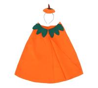 UKCOCO Pumpkin Costume Kit Orange Pumpkin Cape Headband Set for Halloween Parties School Events Costume Parades Breathable Easy Maintenance for Imagination and Fun