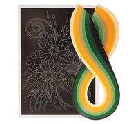 UKCOCO Quilling Paper Kit Set with Colorful Flower Strips and 44-Pattern Hard Cardboard Base Handcraft DIY Quilling Art Paper Material for Beginners