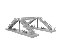 UKCOCO Railway Scenery Plastic Footbridge Model Kit, Miniature Overhead Footbridge Building Model for Table Decoration, DIY Urban Road Elevated Bridge Architecture Kit