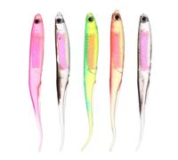 UKCOCO Rainbow Fish Soft Fishing Lures Lightweight 3d 5pcs Reusable Made of Sturdy Pvc Artificial Fishing Baits for Freshwater and Saltwater Tackle