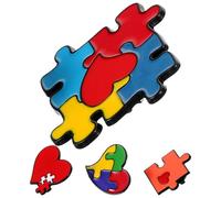 UKCOCO Rainbow Puzzle Brooch Pin Set for Women, Autism Awareness Heart Metal Lapel Pins, Cute Backpack and Coat Accessories, 4pcs Colorful Brooch Pack for Everyday Wear