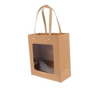 UKCOCO Rectangle Kraft Paper Drawer Box with Window Small Portable Wedding Treats Packaging for Party Favors Bakery Candy Jewelry Storage for Bridal Shower and Gift Presentation
