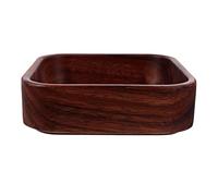 UKCOCO Rectangular Wooden Fruit Serving Platter with Lid, Handmade Coffee Wood Plate, Easy to Clean Rustic Style Small Fruit Container for Office Or Party Use
