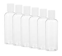 UKCOCO Refillable Travel Lotion and Shampoo Bottles Set, 6pcs 100ml Containers with White Screw Caps, Small Toiletry Bottles for Travel and Daily Use