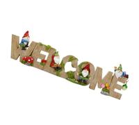 UKCOCO Resin Gnome Welcome Statue for Garden and Lawn Decoration