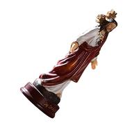 UKCOCO Resin Jesus Statue Miniature Religious Decor for Church Desktop Flat Bottom Design Compact Space Saving Christian Figurine for Home Office Decoration