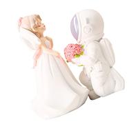 UKCOCO Resin Wedding Couple Figurines Decorative Miniature Bride Groom Statues for Home Table Cake Decor Valentines Day Anniversary Ornament Gift