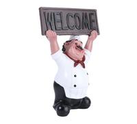 UKCOCO Resin Welcome Board Decor Delicate Chef Figurine for Home Wall Garden Decoration