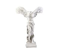 UKCOCO Resin Winged Victory Goddess Sculpture Desktop Decoration Figurine Home Adornment Table Ornament White Greek Mythology Statue for Living Room Office