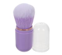 UKCOCO Retractable Makeup Brush Set with Mini Blush Brush, Portable Design in Lavender Colour, Plastic and Nylon Material, for Travel and On-the-go Powder Application