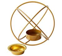 UKCOCO Retro Nordic Style Geometric Iron Incense Holder Cone Burner Vintage Dark Gold Metal Aromatherapy Furnace for Home Office Relaxation and Desktop Decoration