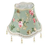 UKCOCO Retro Palace Lamp Shade: Fabric Lampshade with Pearl Tassel Victorian Style Retro Lampshade for Table Floor Wall Lamp,10X10X9.24in,E27 Base