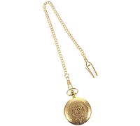 UKCOCO Retro Quartz Pocket Watch Chain Elegant Gold Pattern Pendant Clock for Decoration Birthdays Anniversaries Christmas and Father Day
