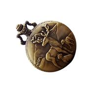 UKCOCO Retro Quartz Pocket Watch with Chain Sika Deer Pattern Coffee