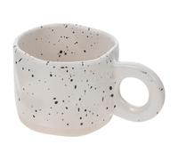 UKCOCO Retro Spotted Ceramic Mug with Handle, White Korean Style Cup