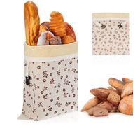 UKCOCO Reusable Beeswax Bread Bag, Cotton Cloth Loaf Storage Pouch | For sourdough, baguettes, bagels and toast, foldable with buckle for pantry, picnic, lunch and freezer use