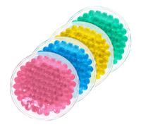 UKCOCO Reusable Small Round Gel Ice Packs 4pcs for Eye and Face Hot Cold Therapy Relief, Instant Cold Compress for Headache and Wisdom Teeth, Multi-Color Set for Travel and Sports