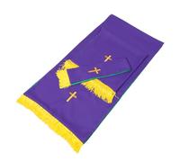 UKCOCO Reversible Communion Table Runner and Pulpit Scarf Set with Embroidered Christian Symbols Soft Fabric in Purple Green for Seasonal Church Worship and Eucharist