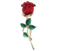 UKCOCO Rose Brooch Pin Red Floral Lapel Pin for Women Wedding and Formal Wear Accessory with Enamel Coating