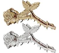 UKCOCO Rose Strong Alloy Hair Clips for Claw 2pcs Sturdy Women Accessories with Hold Elegant Flower Design for Work and Daily Use