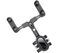 UKCOCO Rotatable and Retractable Car Phone Holder Adjustable Viewing Angle with Sturdy Abs and Nano Polyurethane Material for Rear View Mirror Mount Suitable for Many Kinds of Mobile