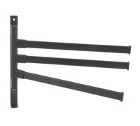 UKCOCO Rotating Towel Rail Clothing Rack Wall Mounted Clothes Hanger Rack, 3 Rods, Space Aluminium and Plastic, 180° Swivel, for Rvs and Campers
