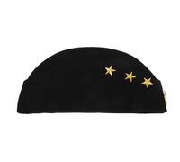UKCOCO Russian Sailor Hat Boat Shaped Military Cap with Black Pointed Top Yellow Star and Wheat Decoration, Party Hat for Adults, Cosplay and Dance Headwear