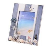 UKCOCO Rustic Wooden Picture Frame Mediterranean Style Decorative Photo Holder Accessory for Living Room and Home Desk Wall Decor