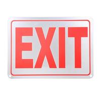 UKCOCO Rustproof Red Aluminum Reflective Exit Indicator Sign 25x18cm Weatherproof Exit Direction Sign for Public Places Wall-mounted Emergency Signage
