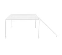 UKCOCO Rutin Chicken Landscape Platform with Iron Mesh Shelf and Climbing Ladder, Large White Poultry Coop Rack for Feeding and Perching, Outdoor Chicken Habitat Accessory