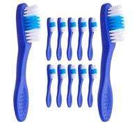 UKCOCO Safety Handle Toothbrushes Designed for Effective Cleaning 12pcs with Soft Nylon Bristles and Short Handles and Security for Institutional Use and Travel in Prisons