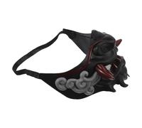 UKCOCO Samurai Cosplay Mask Black Devil Warrior Face Mask Reusable Japanese Costume Prop for Party and Masquerade