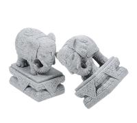 UKCOCO Sandstone Elephant Statue Decor, Mini Elephant Figurine, Pair, Chinese Feng Shui Ornament, Micro Landscape Decoration for Office and Coffee Tables