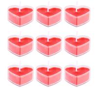 UKCOCO Scented Candles Delicate Romantic Heart-Shaped Made of Paraffin 9pcs with No Smoke and No Burning Smell Tealight Candles for Christmas and Halloween Home Wedding Adornment
