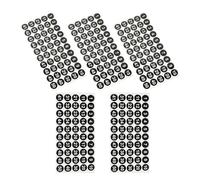 UKCOCO Self-Adhesive Number Stickers Without Residue Black Paper 5 Sheets Digital Labels for DIY Handmade Craft Projects and Seal Envelopes
